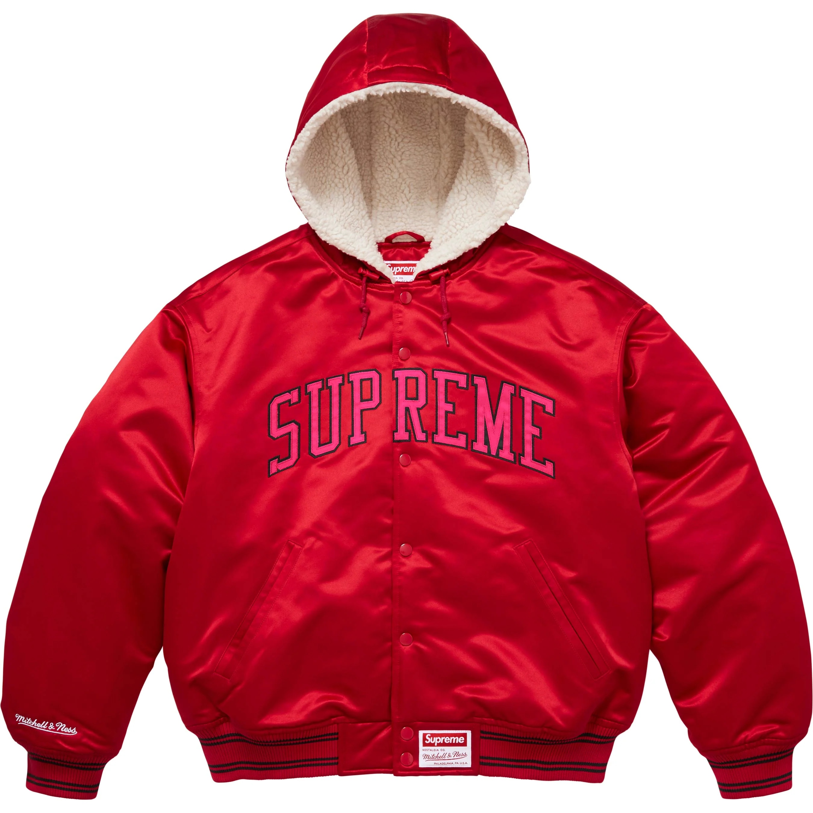 Supreme®/Mitchell & Ness® Lined Hooded Satin Varsity Jacket view 9